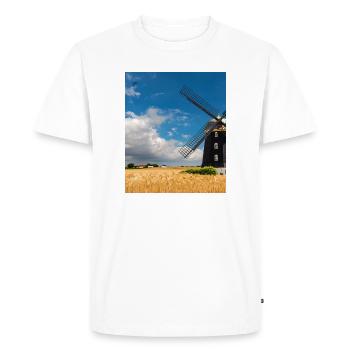 Moulin parmi les champs dorés - T-shirt Premium bio Homme - blanc - Devant - Nico (187cm)