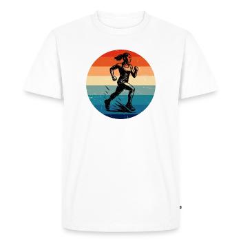 Classic running motif - Men's Premium Organic T-Shirt - white - Front - Nico (187cm)