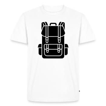 Hiking Backpack Trekking Gear - Men's Premium Organic T-Shirt - white - Front - Nico (187cm)