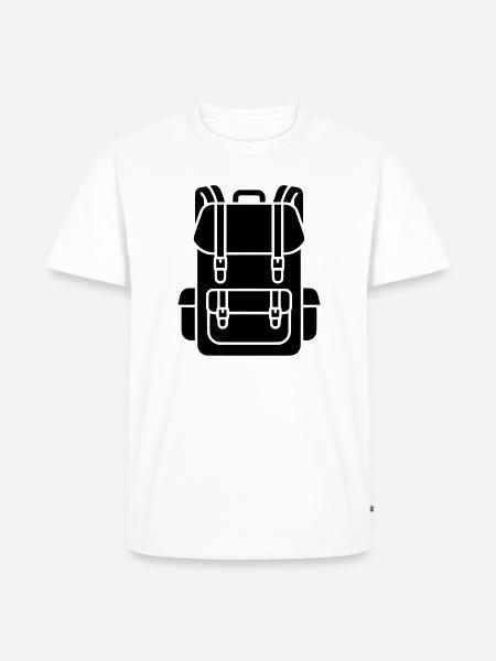 Hiking Backpack Trekking Gear - Men's Premium Organic T-Shirt - white