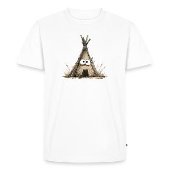 Tente drôle de tipi avec des yeux - T-shirt Premium bio Homme - blanc - Devant - Nico (187cm)