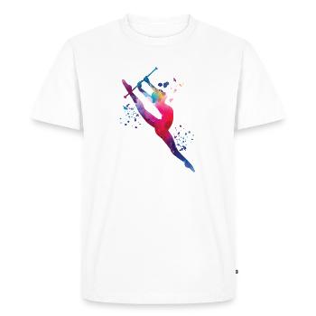 Gymnaste avec baguette gymnastique rythmique - T-shirt Premium bio Homme - blanc - Devant - Nico (187cm)