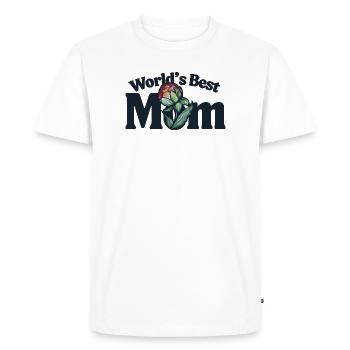 World's Best Mom Floral Emblem - Men's Premium Organic T-Shirt - white - Front - Nico (187cm)