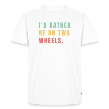 Better on two wheels - Men's Premium Organic T-Shirt - white - Front - Nico (187cm)