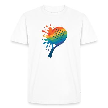 Raquette de Padel colorée - T-shirt Premium bio Homme - blanc - Devant - Nico (187cm)
