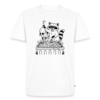 Dîner Deluxe de Raccoon - T-shirt Premium bio Homme - blanc - Devant - Nico (187cm)