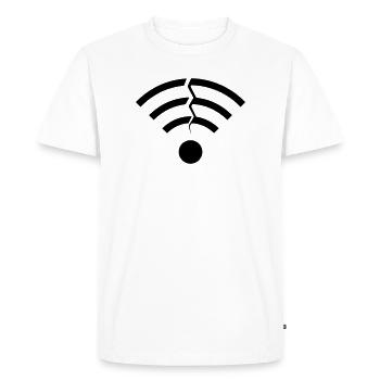 Broken Wi-Fi signal crack - Men's Premium Organic T-Shirt - white - Front - Nico (187cm)