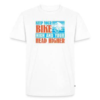 VTT VTT Vélo de Parole Descendance VTT - T-shirt Premium bio Homme - blanc - Devant - Nico (187cm)