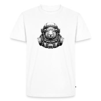 Sheep in astronaut helmet - Men's Premium Organic T-Shirt - white - Front - Nico (187cm)