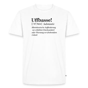 Mundart_Uffbasse - T-shirt Premium bio Homme - blanc - Devant - Nico (187cm)