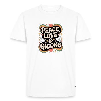 Qigong Tai Chi - Men's Premium Organic T-Shirt - white - Front - Nico (187cm)