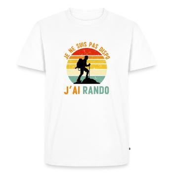 Retro Hike: I'm not available - Men's Premium Organic T-Shirt - white - Front - Nico (187cm)