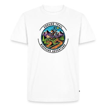 Mountain Path Cyclist Badge - Men's Premium Organic T-Shirt - white - Front - Nico (187cm)