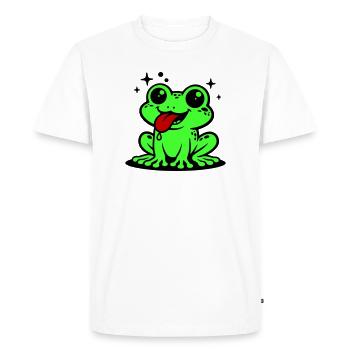 Grenouille Comique Crapaud - T-shirt Premium bio Homme - blanc - Devant - Nico (187cm)