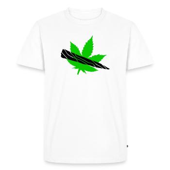 Silhouette de feuilles vertes - T-shirt Premium bio Homme - blanc - Devant - Nico (187cm)