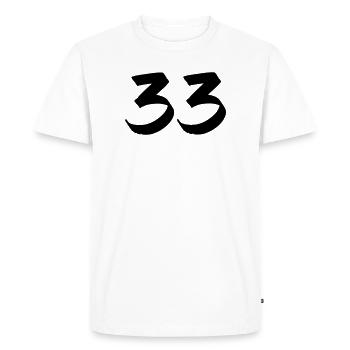 33 - Men's Premium Organic T-Shirt - white - Front - Nico (187cm)