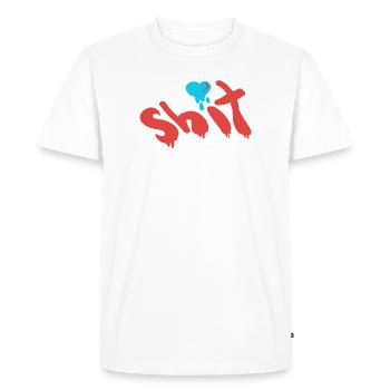 Mot de merde Typographie inspirante Type en rouge bl - T-shirt Premium bio Homme - blanc - Devant - Nico (187cm)