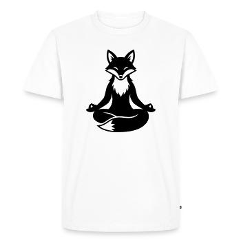 Zen renard méditant - T-shirt Premium bio Homme - blanc - Devant - Nico (187cm)