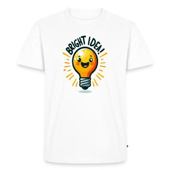 Cheerful Light Bulb Idea - Men's Premium Organic T-Shirt - white - Front - Nico (187cm)