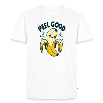 Dessin animé Peel Good Banana - T-shirt Premium bio Homme - blanc - Devant - Nico (187cm)