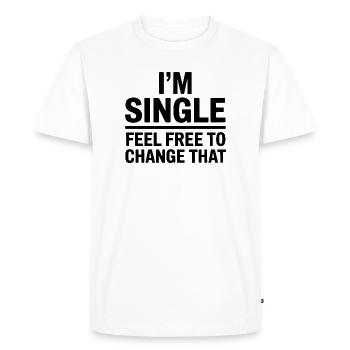 Single Sayings Singles Funny Single Gift - Men's Premium Organic T-Shirt - white - Front - Nico (187cm)