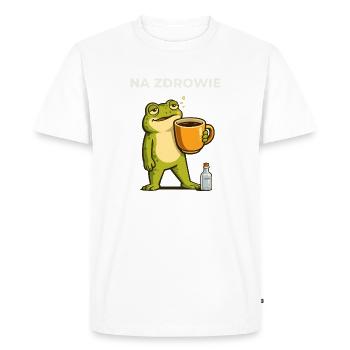 Frog Na zdrowie Café & Vodka Humour - T-shirt Premium bio Homme - blanc - Devant - Nico (187cm)
