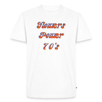 Flower Power 70's | Groovy Retro Orange - Men's Premium Organic T-Shirt - white - Front - Nico (187cm)