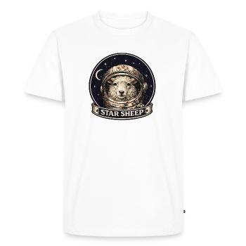 Star Sheep Astronaut Helmet - Men's Premium Organic T-Shirt - white - Front - Nico (187cm)