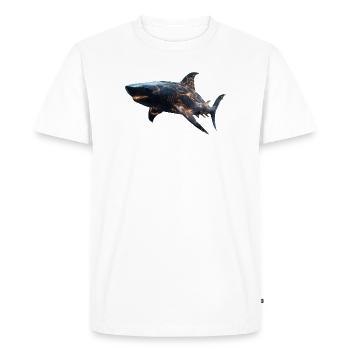 Cybershark – Pouvoir futuriste des profondeurs - T-shirt Premium bio Homme - blanc - Devant - Nico (187cm)
