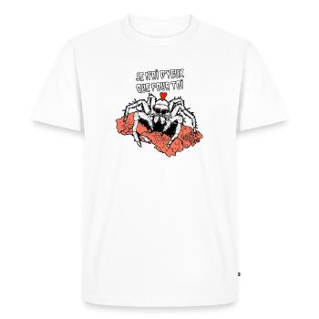 JE N'AI D'YEUX QUE POUR TOI ! (araignée) - T-shirt Premium bio Homme - blanc - Devant - Nico (187cm)