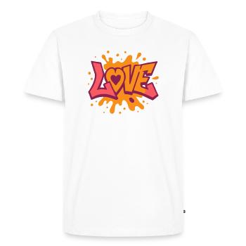 Amour - Cœur - Saint Valentin - Mariage - T-shirt Premium bio Homme - blanc - Devant - Nico (187cm)