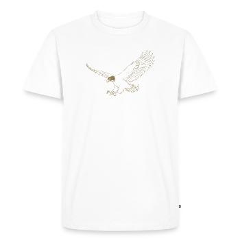 Silhouette d’aigle minimaliste Liberty USA Voge - T-shirt Premium bio Homme - blanc - Devant - Nico (187cm)