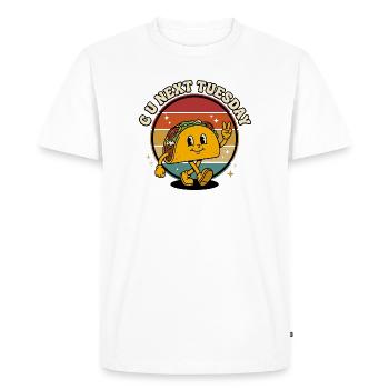 CU Mardi prochain Taco Retro Funny - T-shirt Premium bio Homme - blanc - Devant - Nico (187cm)