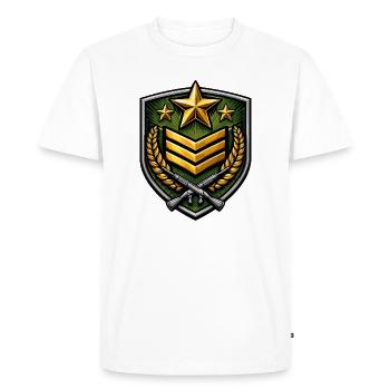 Coat of arms shield with rifles - Men's Premium Organic T-Shirt - white - Front - Nico (187cm)