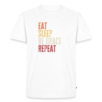 Mange, dors, sois Grace, répète le nom rétro - T-shirt Premium bio Homme - blanc - Devant - Nico (187cm)