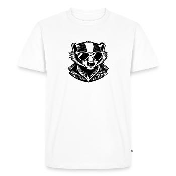 Badger in sunglasses - Men's Premium Organic T-Shirt - white - Front - Nico (187cm)