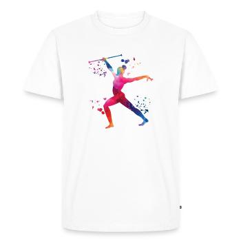 Gymnaste avec baguette gymnastique rythmique - T-shirt Premium bio Homme - blanc - Devant - Nico (187cm)