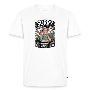 Philosophie de vie de la permaculture pour les amoureux de la nature - T-shirt Premium bio Homme - blanc - Devant - Nico (187cm)