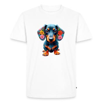 Dackel teckel teckel tekel - T-shirt Premium bio Homme - blanc - Devant - Nico (187cm)