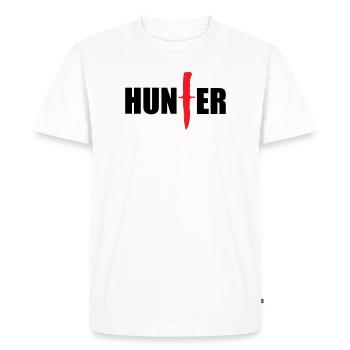 Chasseur sauvage - chasse - T-shirt Premium bio Homme - blanc - Devant - Nico (187cm)