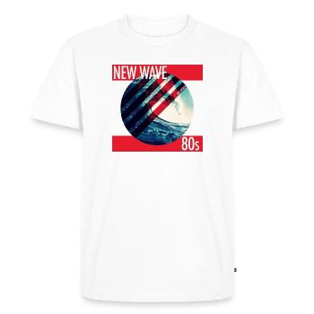 New Wave Neon Surf 80s - Men's Premium Organic T-Shirt - white - Front - Nico (187cm)