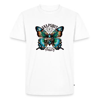 Beauté de la caméra papillon - T-shirt Premium bio Homme - blanc - Devant - Nico (187cm)
