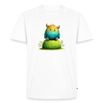 Rainbow Cuddly Morpe Meadow Joy - Men's Premium Organic T-Shirt - white - Front - Nico (187cm)
