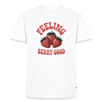 Expressions à la fraise Cadeau drôle à la fraise - T-shirt Premium bio Homme - blanc - Devant - Nico (187cm)