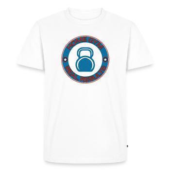 Home Gym Real Results T-shirt - Men's Premium Organic T-Shirt - white - Front - Nico (187cm)