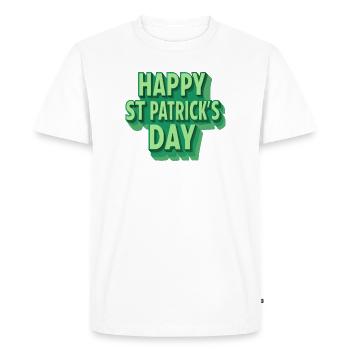 Happy St. Patrick's Day Green Pop Art - Men's Premium Organic T-Shirt - white - Front - Nico (187cm)
