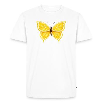 Ailes de citron – Papillon Fruit Lumineux - T-shirt Premium bio Homme - blanc - Devant - Nico (187cm)