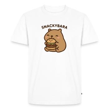 Snackybara - Capybara avec burger - T-shirt Premium bio Homme - blanc - Devant - Nico (187cm)