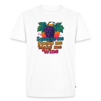 Les raisins pressent Écrasent Écrasent Font du vin - T-shirt Premium bio Homme - blanc - Devant - Nico (187cm)