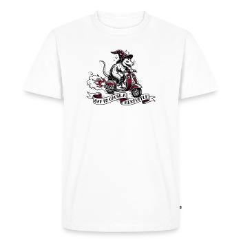 Possum Off om een Kerfuffle T-Shirt veroorzaken - Men's Premium Organic T-Shirt - white - Front - Nico (187cm)